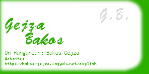 gejza bakos business card